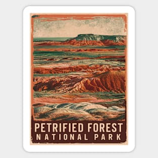 Petrified Forest National Park Landscape Retro Poster Sticker